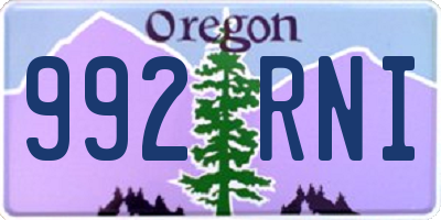OR license plate 992RNI
