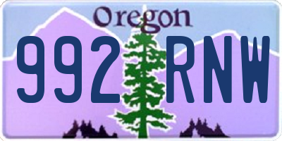 OR license plate 992RNW