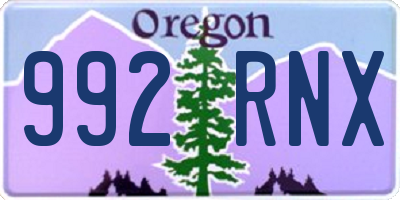 OR license plate 992RNX