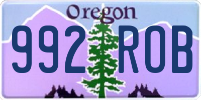 OR license plate 992ROB