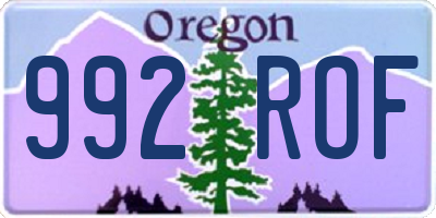 OR license plate 992ROF