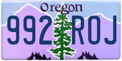 OR license plate 992ROJ