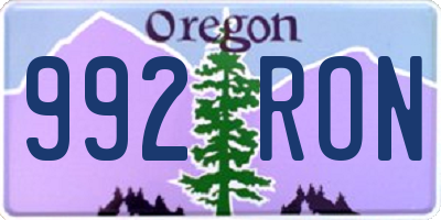 OR license plate 992RON