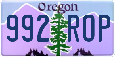 OR license plate 992ROP