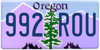 OR license plate 992ROU