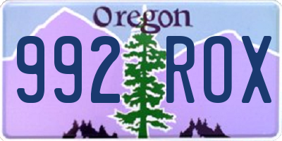 OR license plate 992ROX