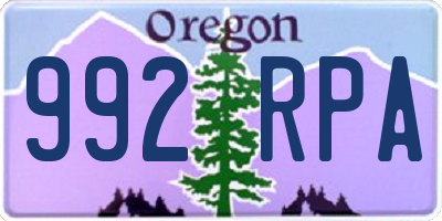 OR license plate 992RPA