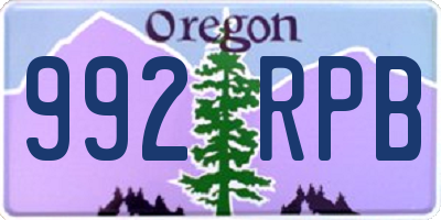 OR license plate 992RPB