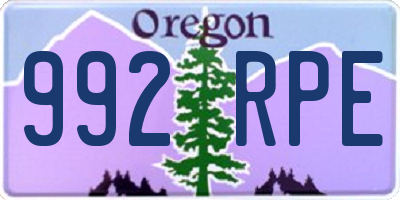 OR license plate 992RPE
