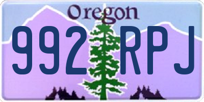 OR license plate 992RPJ