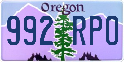 OR license plate 992RPO