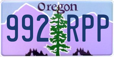 OR license plate 992RPP