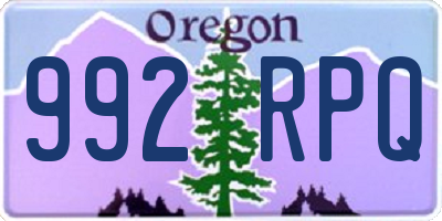 OR license plate 992RPQ