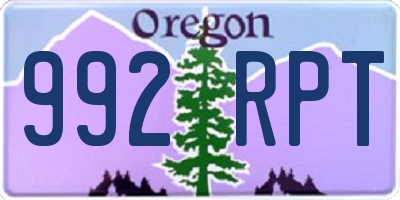 OR license plate 992RPT
