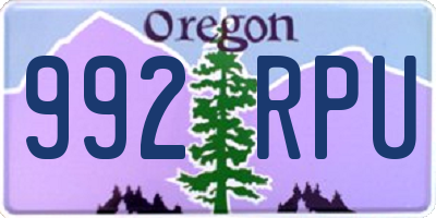 OR license plate 992RPU