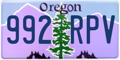 OR license plate 992RPV