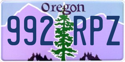 OR license plate 992RPZ