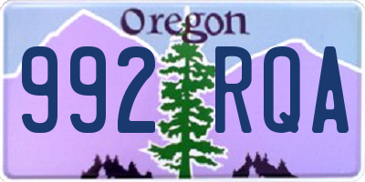 OR license plate 992RQA