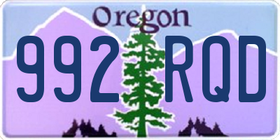 OR license plate 992RQD