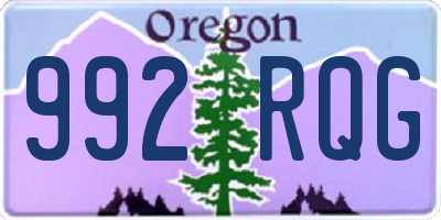 OR license plate 992RQG
