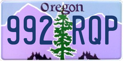 OR license plate 992RQP