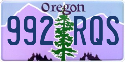 OR license plate 992RQS