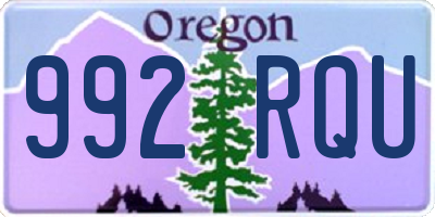 OR license plate 992RQU
