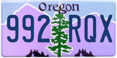 OR license plate 992RQX