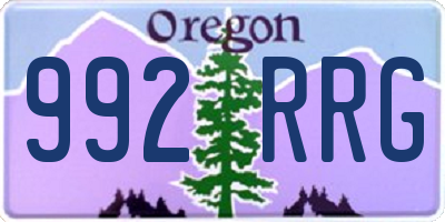 OR license plate 992RRG