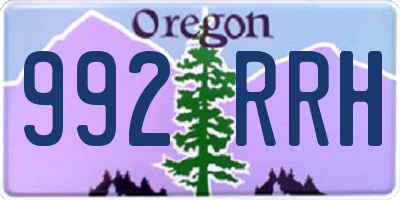 OR license plate 992RRH