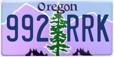 OR license plate 992RRK