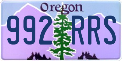 OR license plate 992RRS