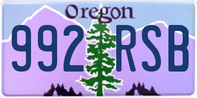 OR license plate 992RSB