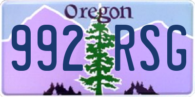 OR license plate 992RSG