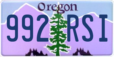 OR license plate 992RSI