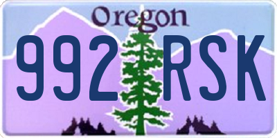 OR license plate 992RSK