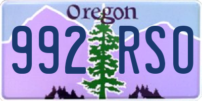 OR license plate 992RSO