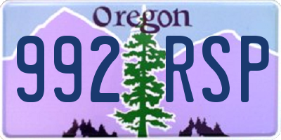 OR license plate 992RSP