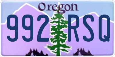 OR license plate 992RSQ