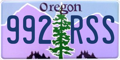 OR license plate 992RSS