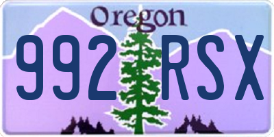 OR license plate 992RSX