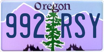 OR license plate 992RSY