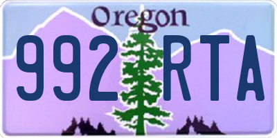 OR license plate 992RTA