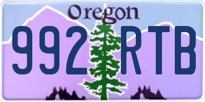 OR license plate 992RTB
