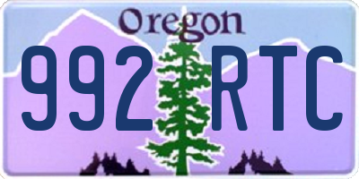 OR license plate 992RTC