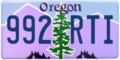 OR license plate 992RTI