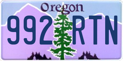 OR license plate 992RTN