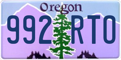 OR license plate 992RTO