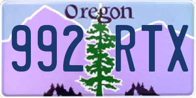OR license plate 992RTX