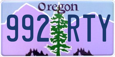 OR license plate 992RTY